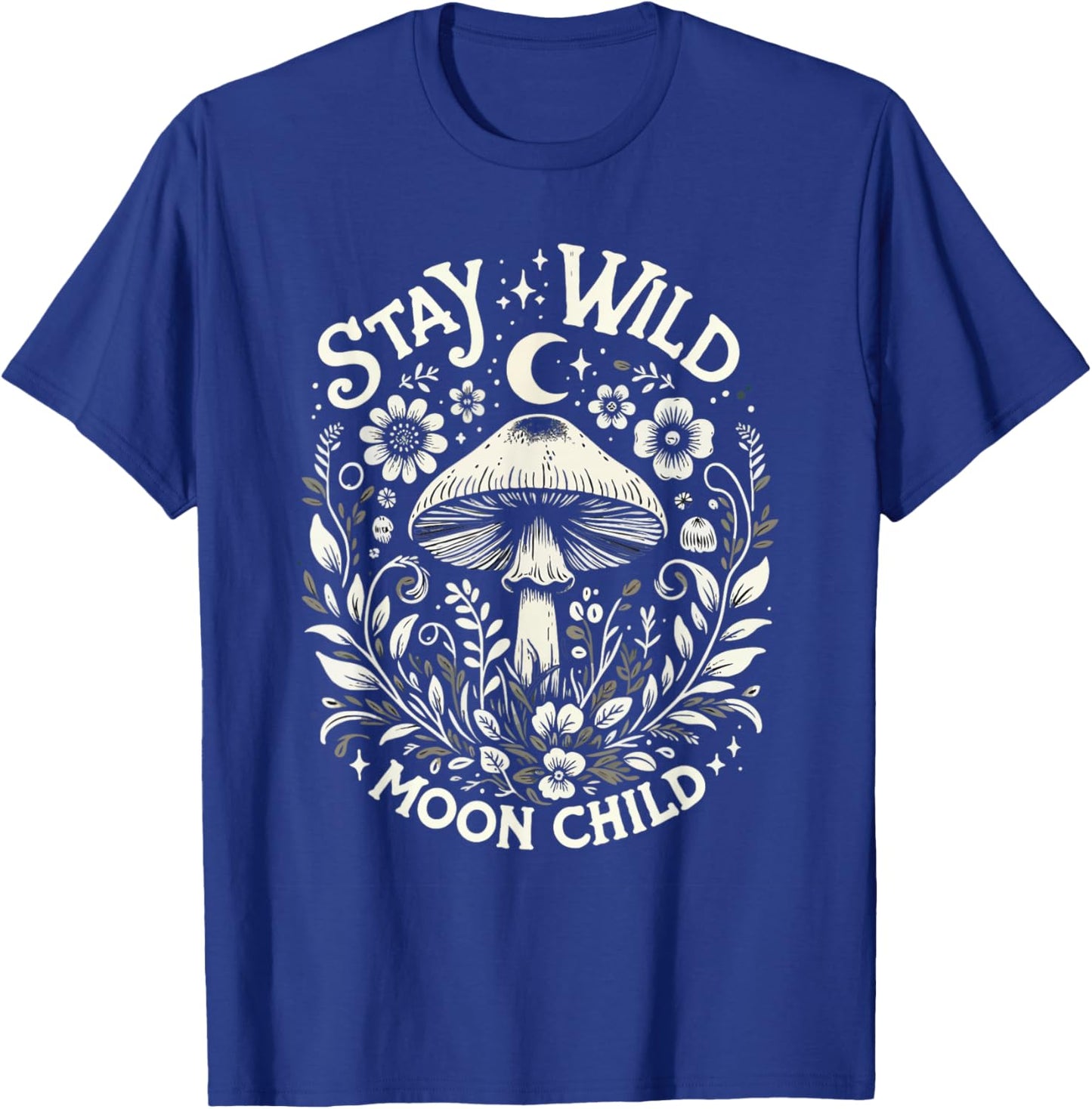 Mystical Mushroom Nature Lover Graphic T-Shirt - T-Shirt | Royal