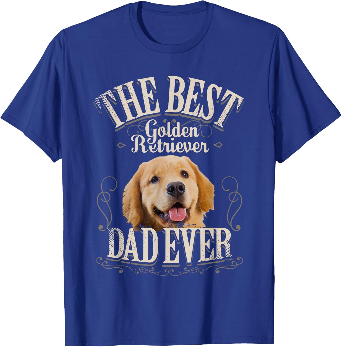 Best Golden Retriever Dad Ever Funny Dog Lover Gifts T-Shirt - T-Shirt | Royal