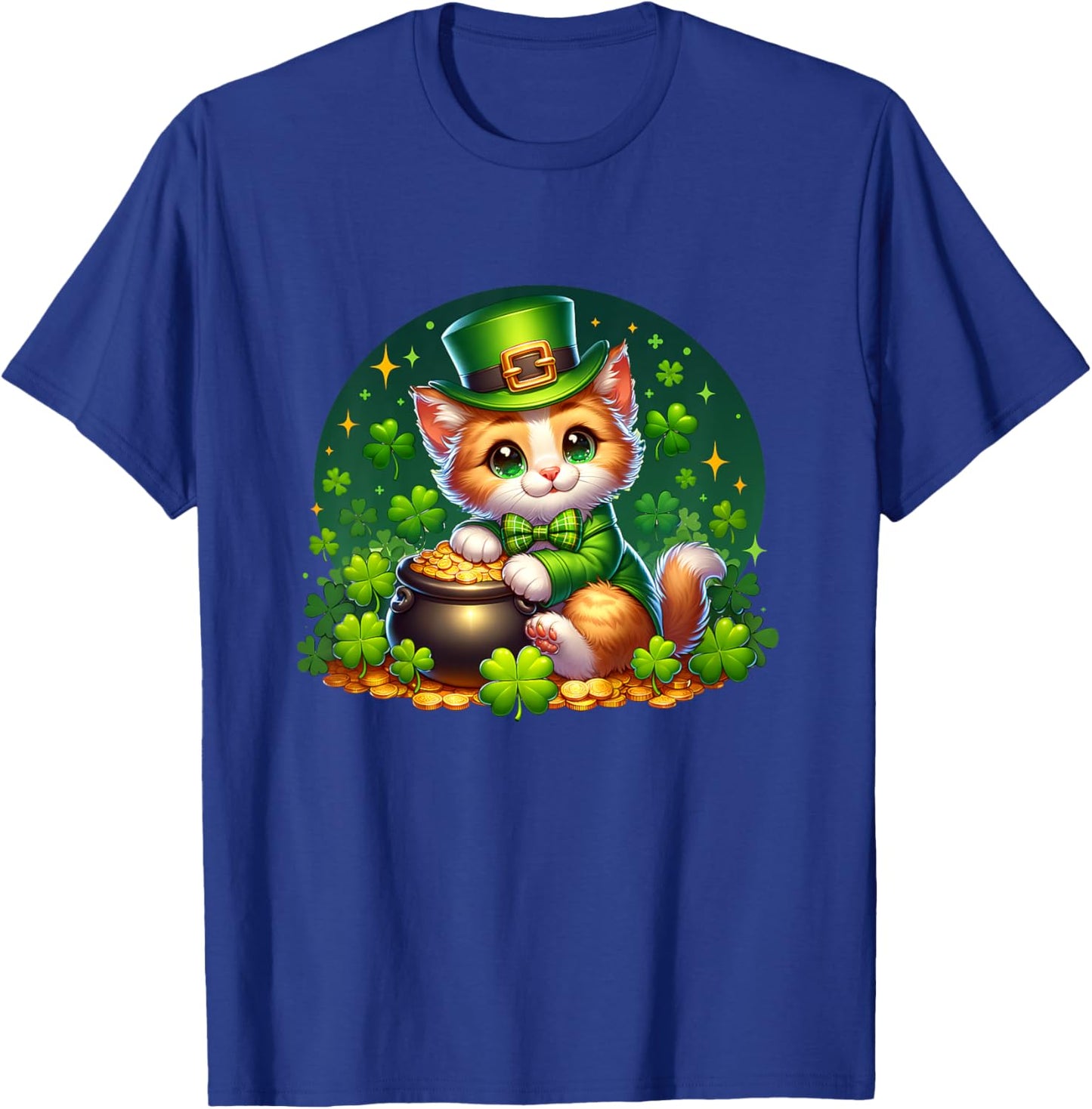 Kids St. Patrick's Day Cat Leprechaun Kitten Irish Toddler Girls T-Shirt - T-Shirt | Royal