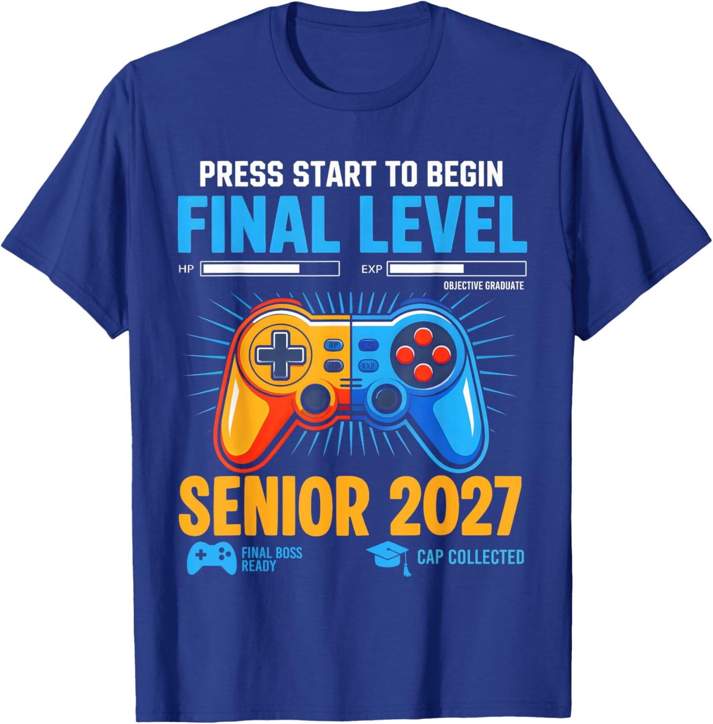 Senior Class of 2027 Back to School Gamer Senior 2027 Boys T-Shirt - T-Shirt | Royal
