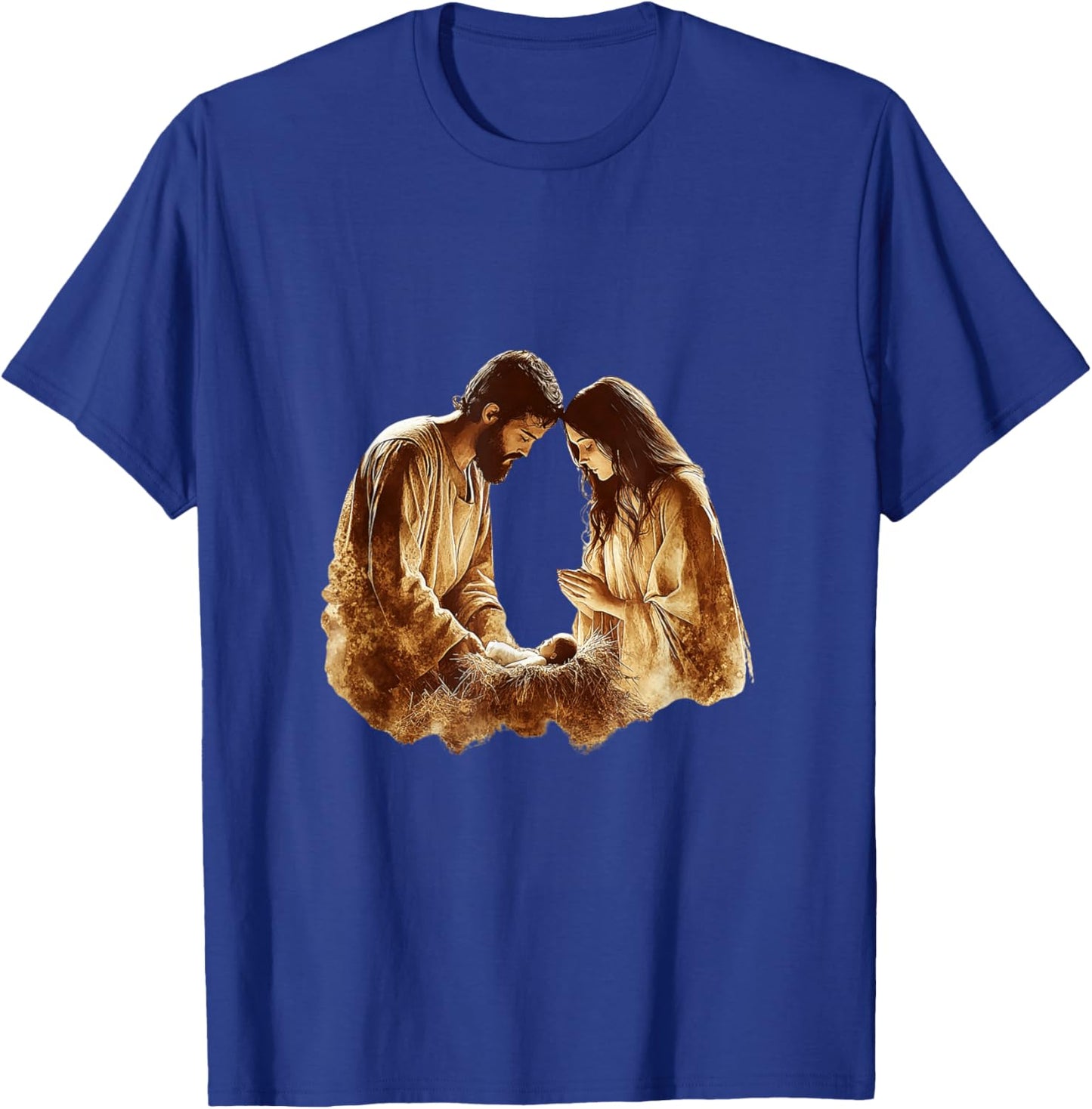 Vintage Nativity Scene Christmas Art T-Shirt - T-Shirt | Royal