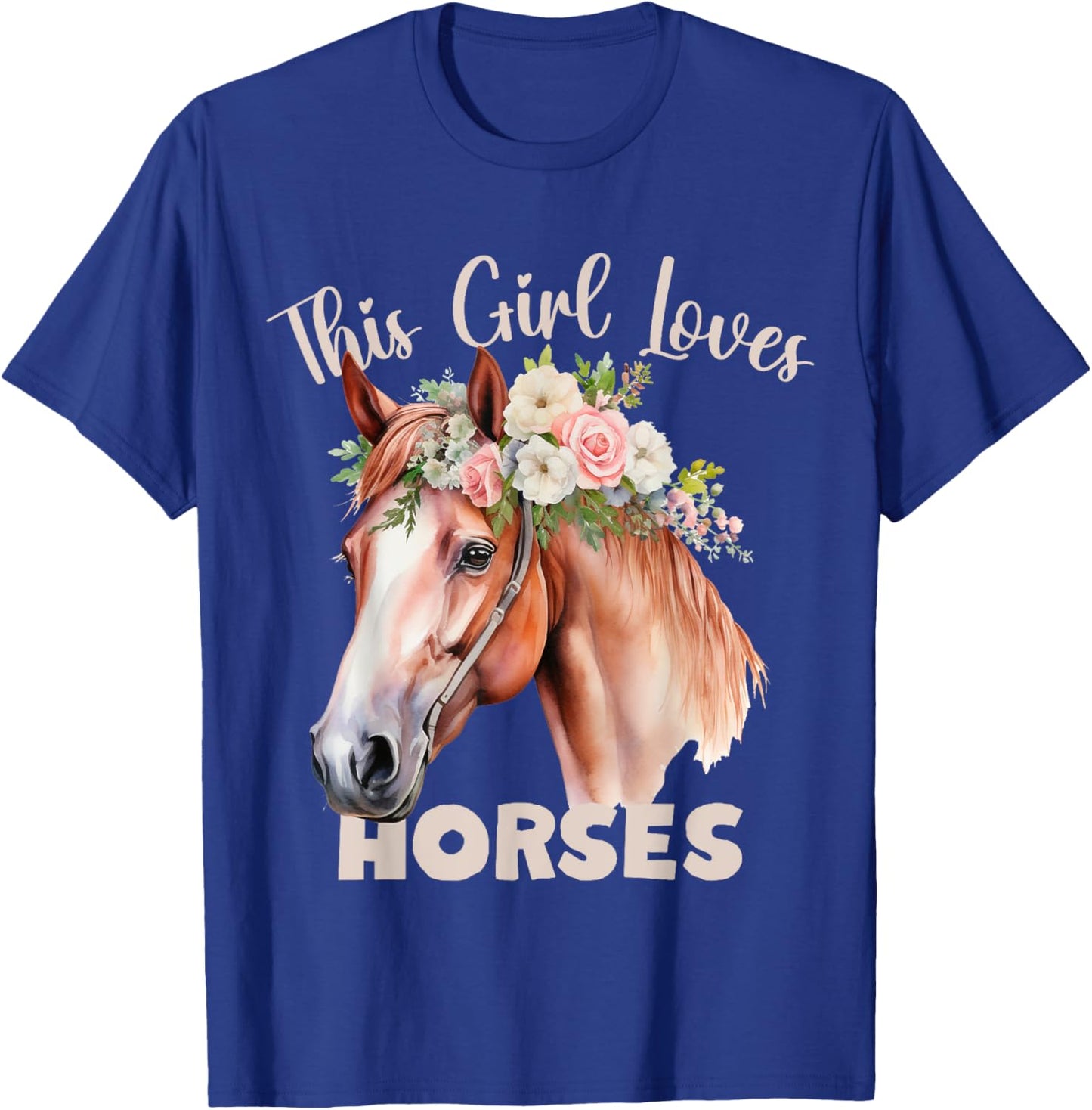 This Girl Loves Horse for Horse or Pony Loving Girls Women T-Shirt - T-Shirt | Royal