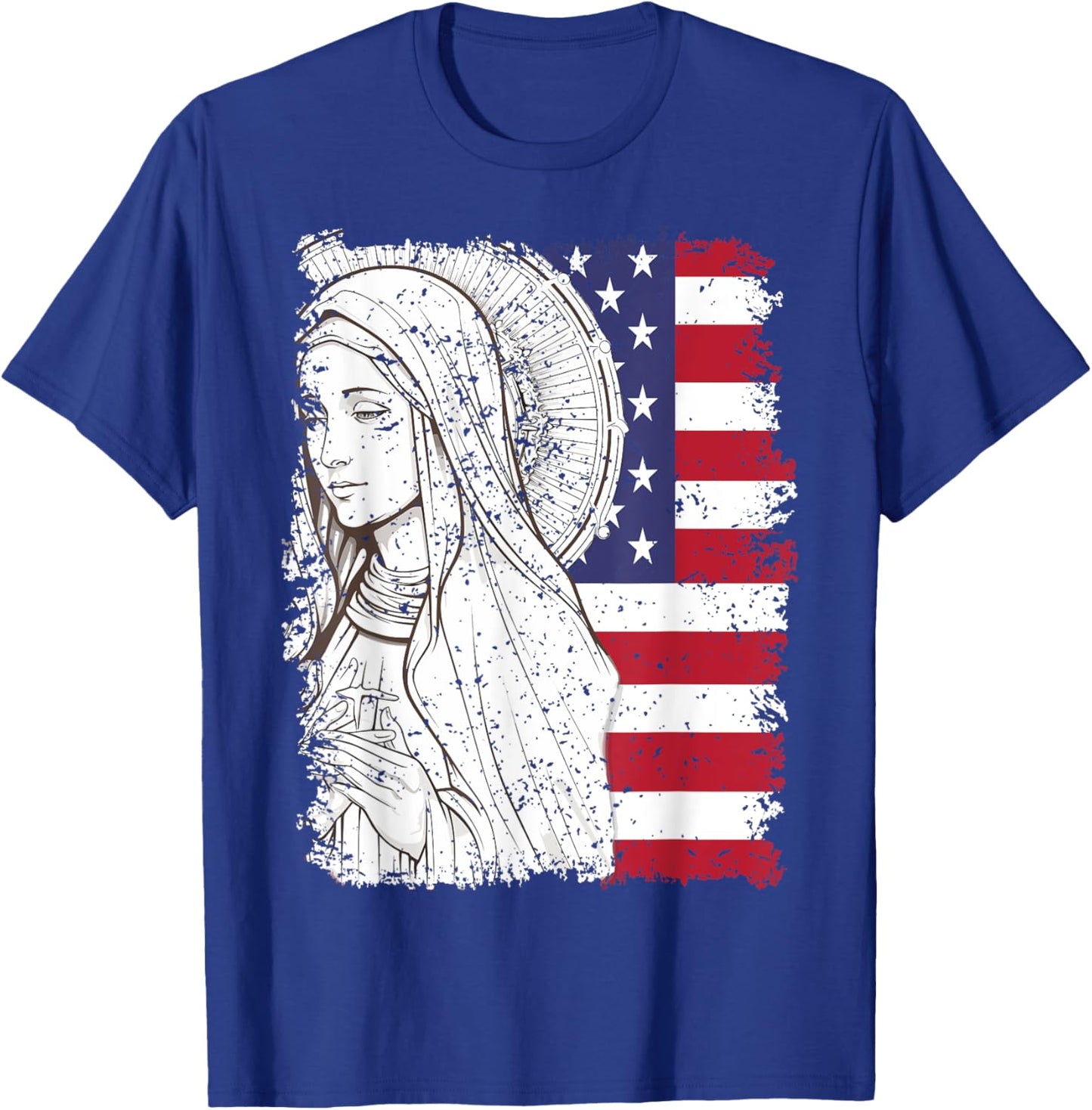 Our Lady of Fatima USA Flag T-Shirt - T-Shirt | Royal