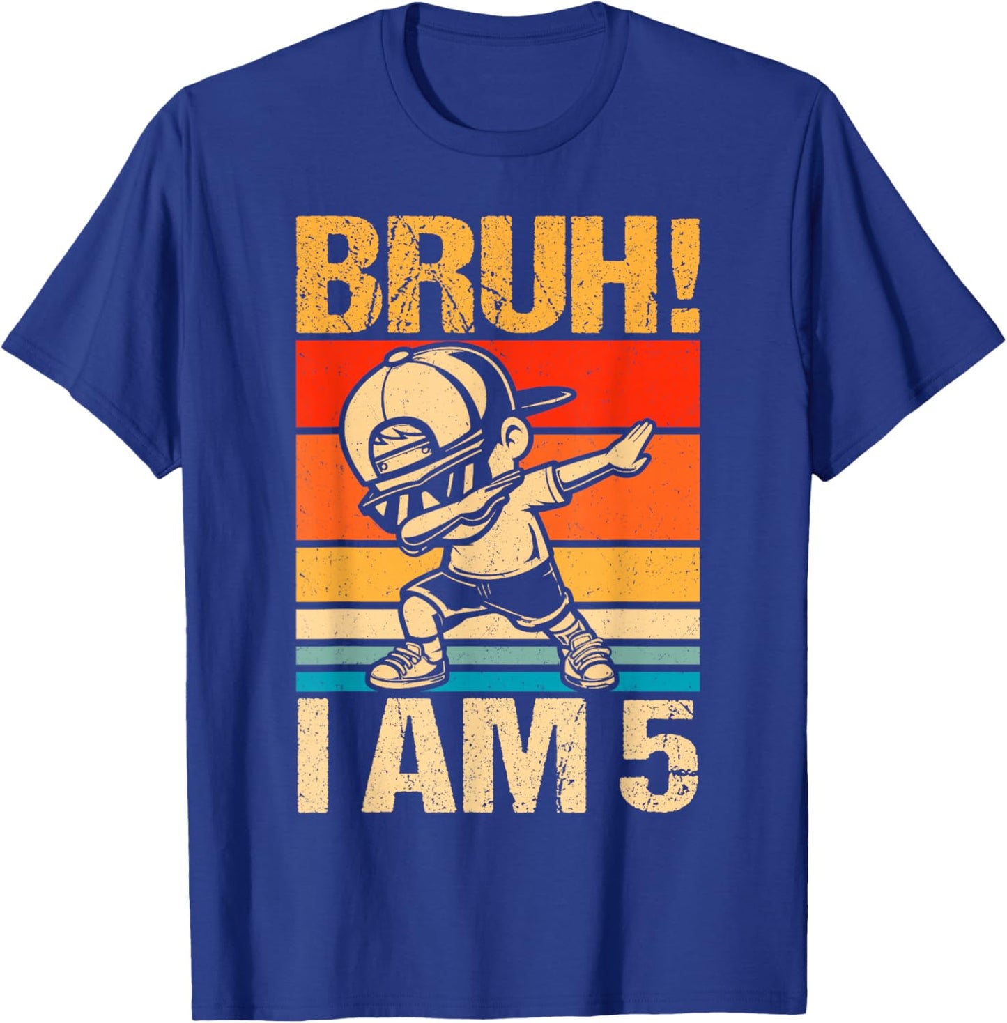 5 Year Old Birthday Dabbing Boy Bruh It's My 5th Birthday T-Shirt - T-Shirt | Royal