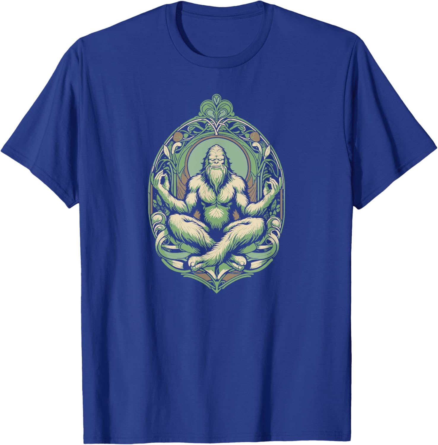Mindful Sasquatch - Bigfoot Yoga Meditation T-Shirt - T-Shirt | Royal