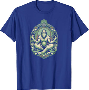 Mindful Sasquatch - Bigfoot Yoga Meditation T-Shirt - T-Shirt | Royal