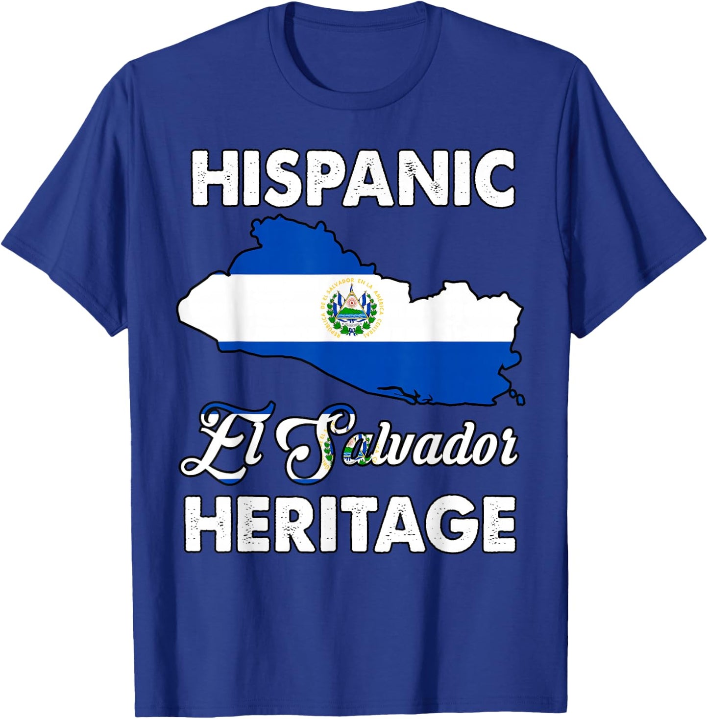 El Salvador Flag Hispanic Heritage Month Salvadorian Pride T-Shirt - T-Shirt | Royal