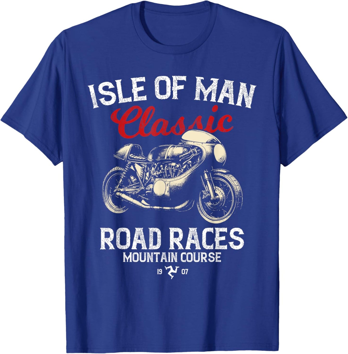 Retro Isle of Man TT Races Vintage Motorcycle Race , Black, S T-Shirt - T-Shirt | Royal