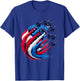 Red White and Blue Aviation Fighter Jet Smoke American Flag Women Men T-Shirt - T-Shirt | Royal