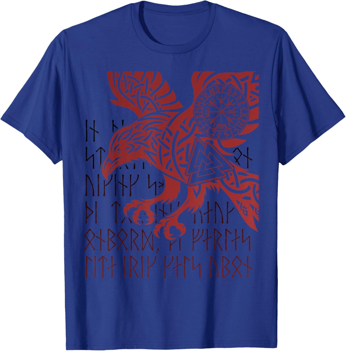 Odin's Raven, Viking Compass, Valknut & Runes Viking Warrior T-Shirt - T-Shirt | Royal