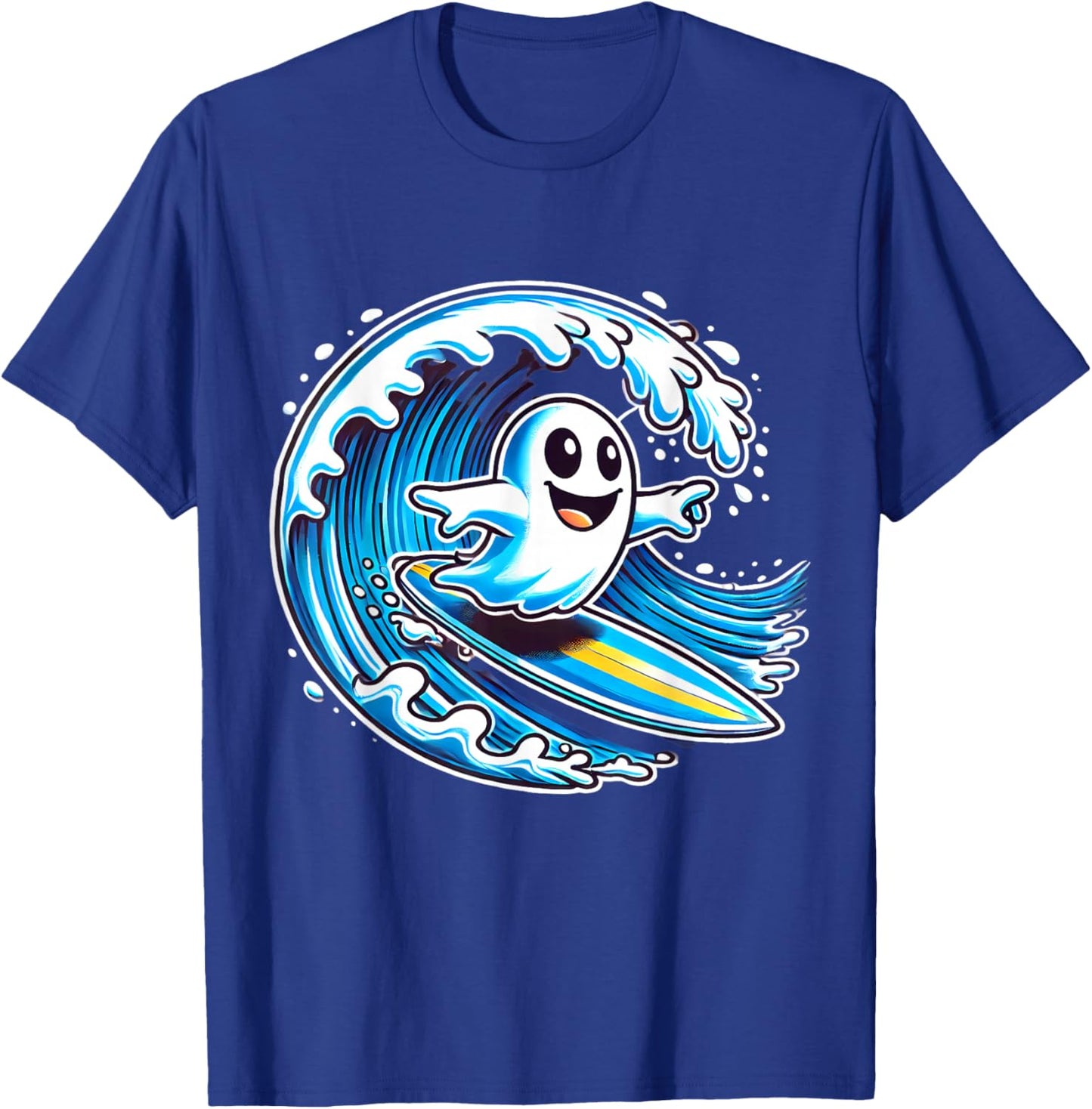 Ghost Surfing Surfer Halloween Men Women T-Shirt - T-Shirt | Royal