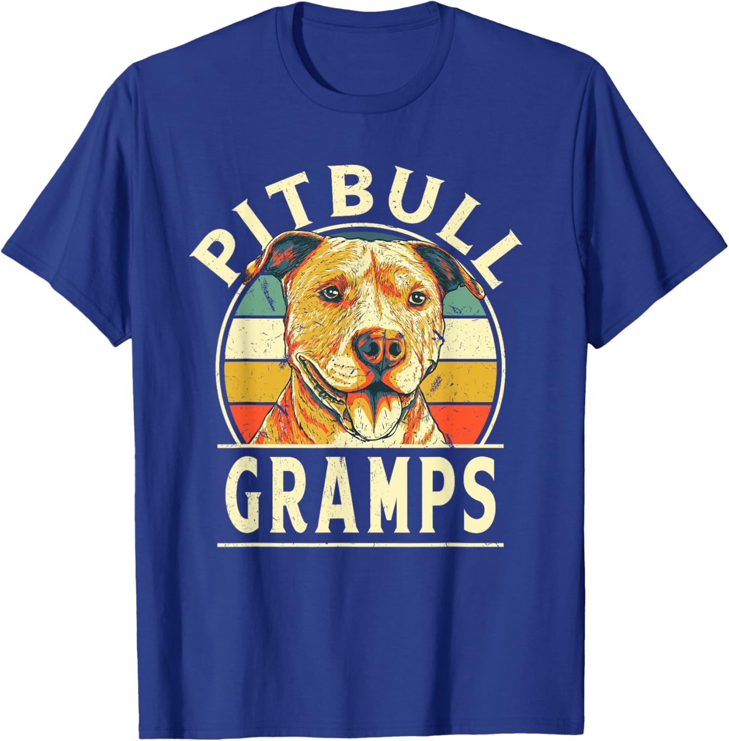 Pitbull Gramps Retro Grandma Vintage Grandmom Dog Breed T-Shirt - T-Shirt | Royal