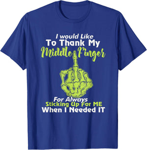 I Would Like To Thank My Middle Finger T-Shirt - T-Shirt | Royal