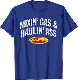 WFO Mixing Gas Hauling Ass Motocross Racer Dirt Bike Rider T-Shirt - T-Shirt | Royal