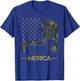 Vintage Camouflage USA Flag Merica Dachshund Dog Silhouette Men Women Kids T-Shirt - T-Shirt | Royal