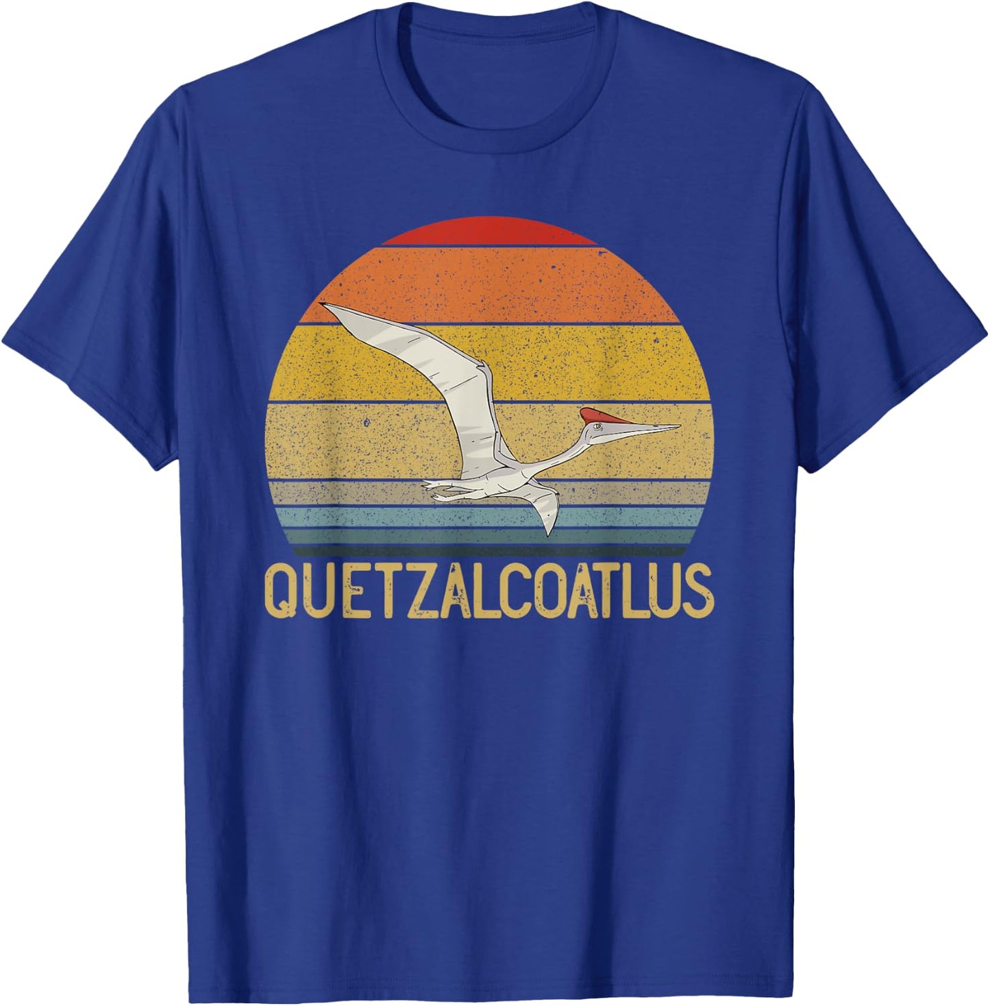 Quetzalcoatlus Retro Sunset Dinosaur Quetzalcoatlus T-Shirt - T-Shirt | Royal