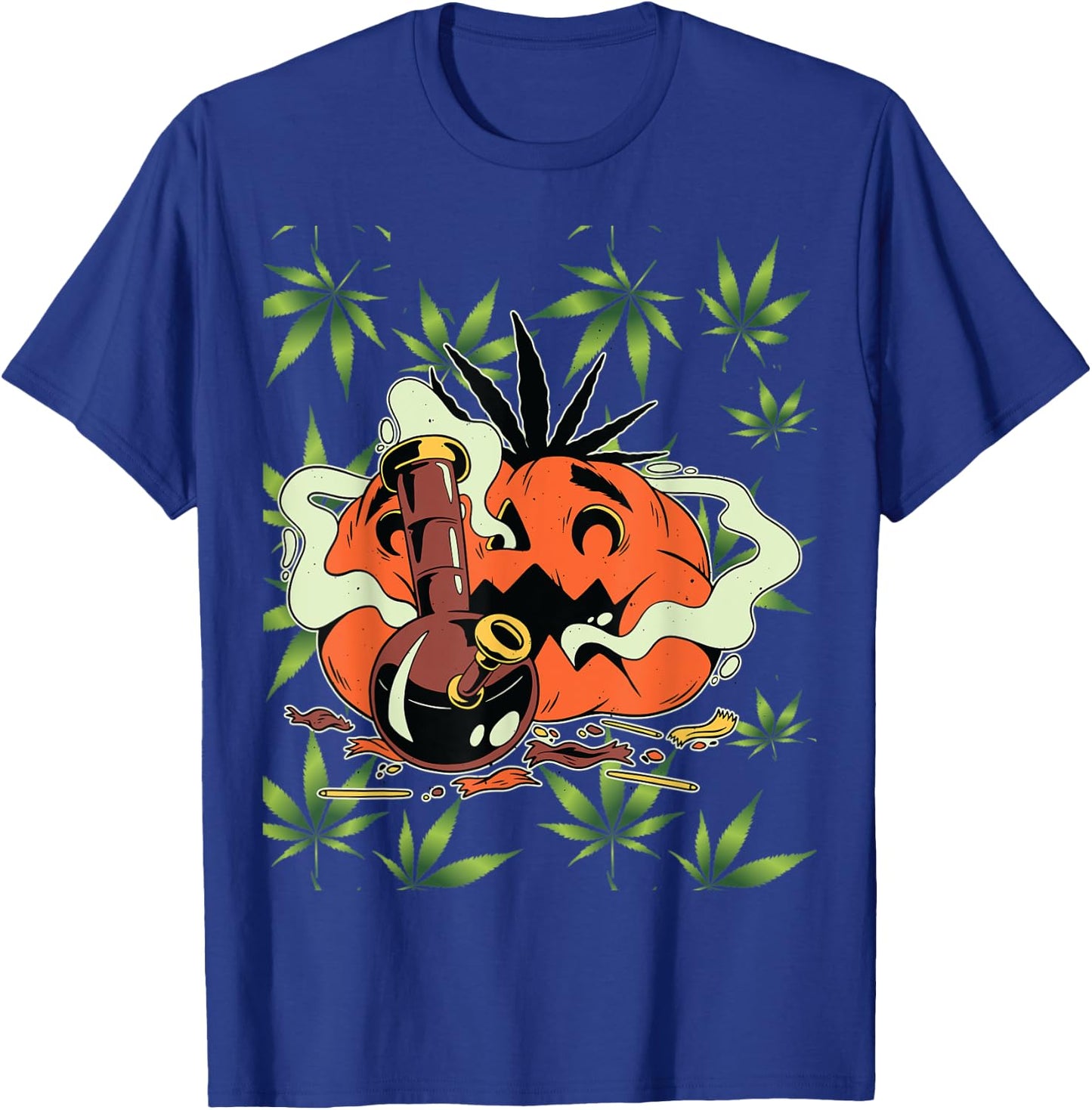 Halloween Marijuana Costumes Accessories Pumpkin Bong T-Shirt - T-Shirt | Royal