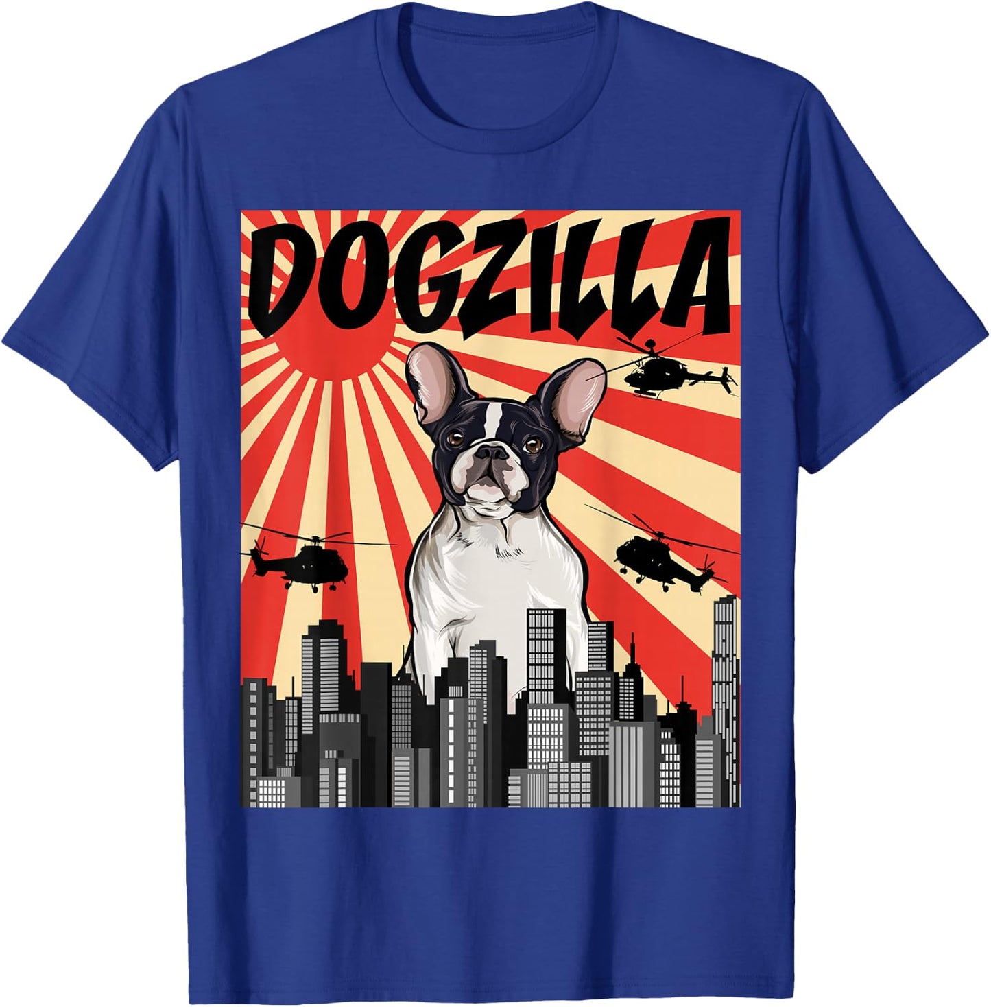 Funny Retro Japanese Dogzilla French Bulldog Women T-Shirt - T-Shirt | Royal