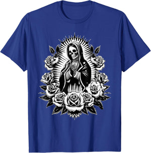 Santa Muerte Mexican Floral Saint Death T-Shirt - T-Shirt | Royal
