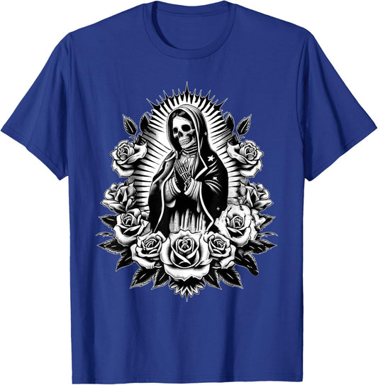 Santa Muerte Mexican Floral Saint Death T-Shirt - T-Shirt | Royal