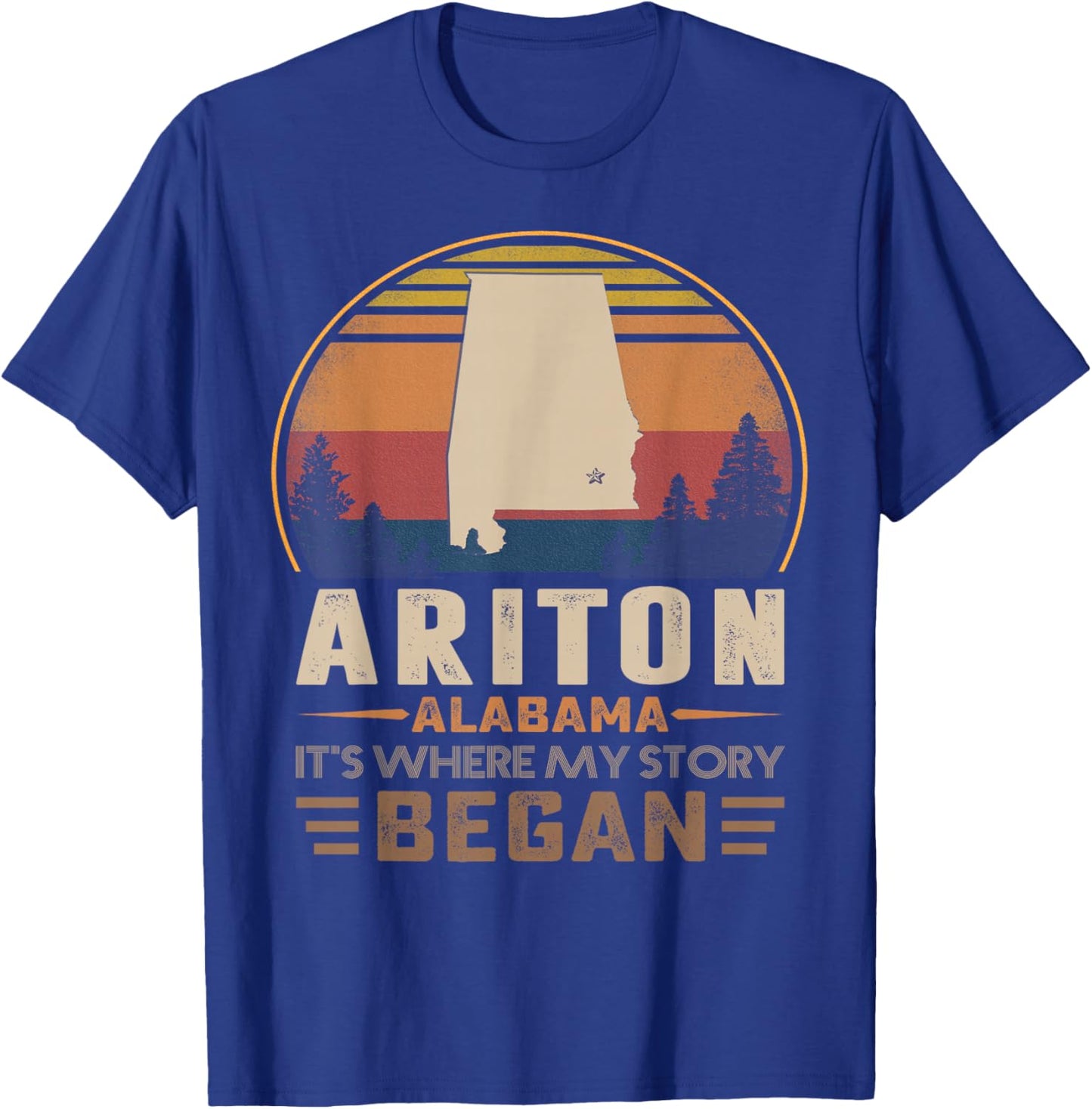 Vintage Ariton Alabama Homtown My Story Began T-Shirt - T-Shirt | Royal