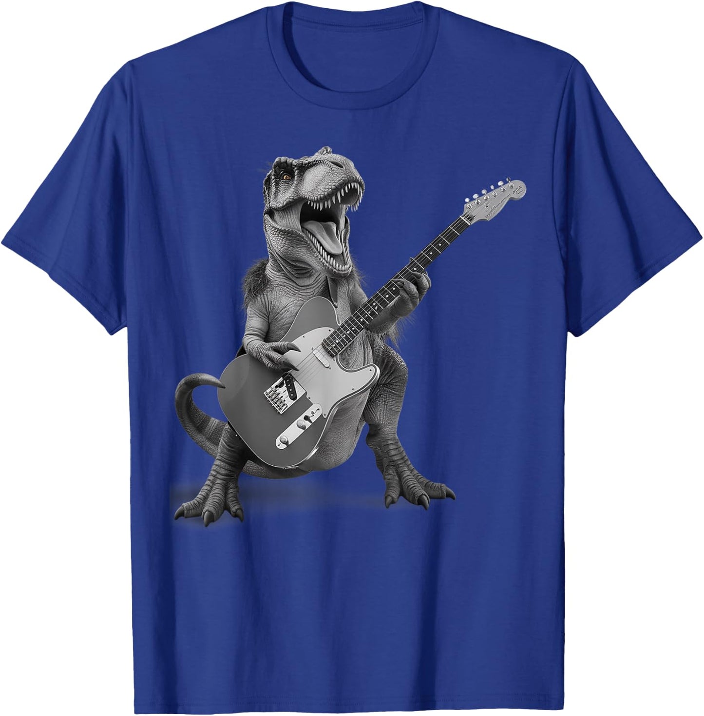 T Rex Playing Guitar Rock and Roll Dino Gifts Men Women Kid T-Shirt - T-Shirt | Royal