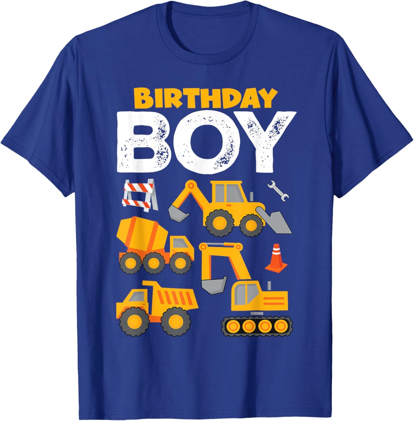 Kids Birthday Boy Construction Birthday Shirt Party Supplies T-Shirt - T-Shirt | Royal