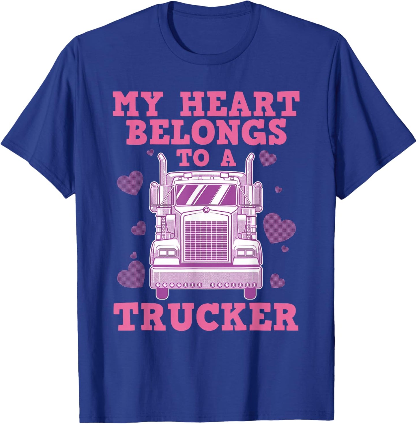Cool Truckers Wife Gift Funny Truck Driver Girl T-Shirt - T-Shirt | Royal