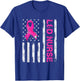 L&D Nurse American Flag Breast Cancer Awareness Pink Ribbon Women Men T-Shirt - T-Shirt | Royal