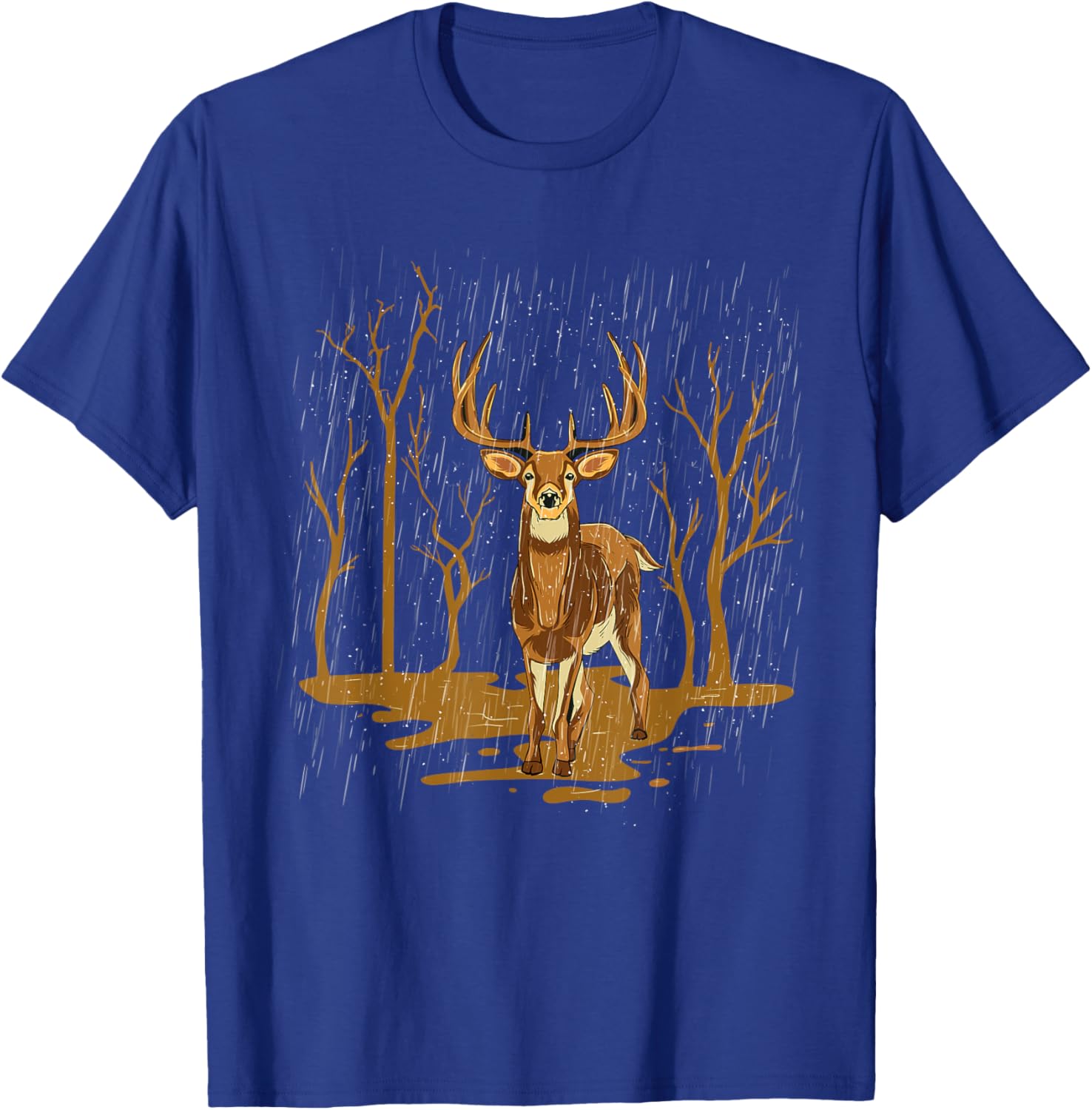 Deer Illustration Art - Forest Animal Wildlife Lover T-Shirt - T-Shirt | Royal