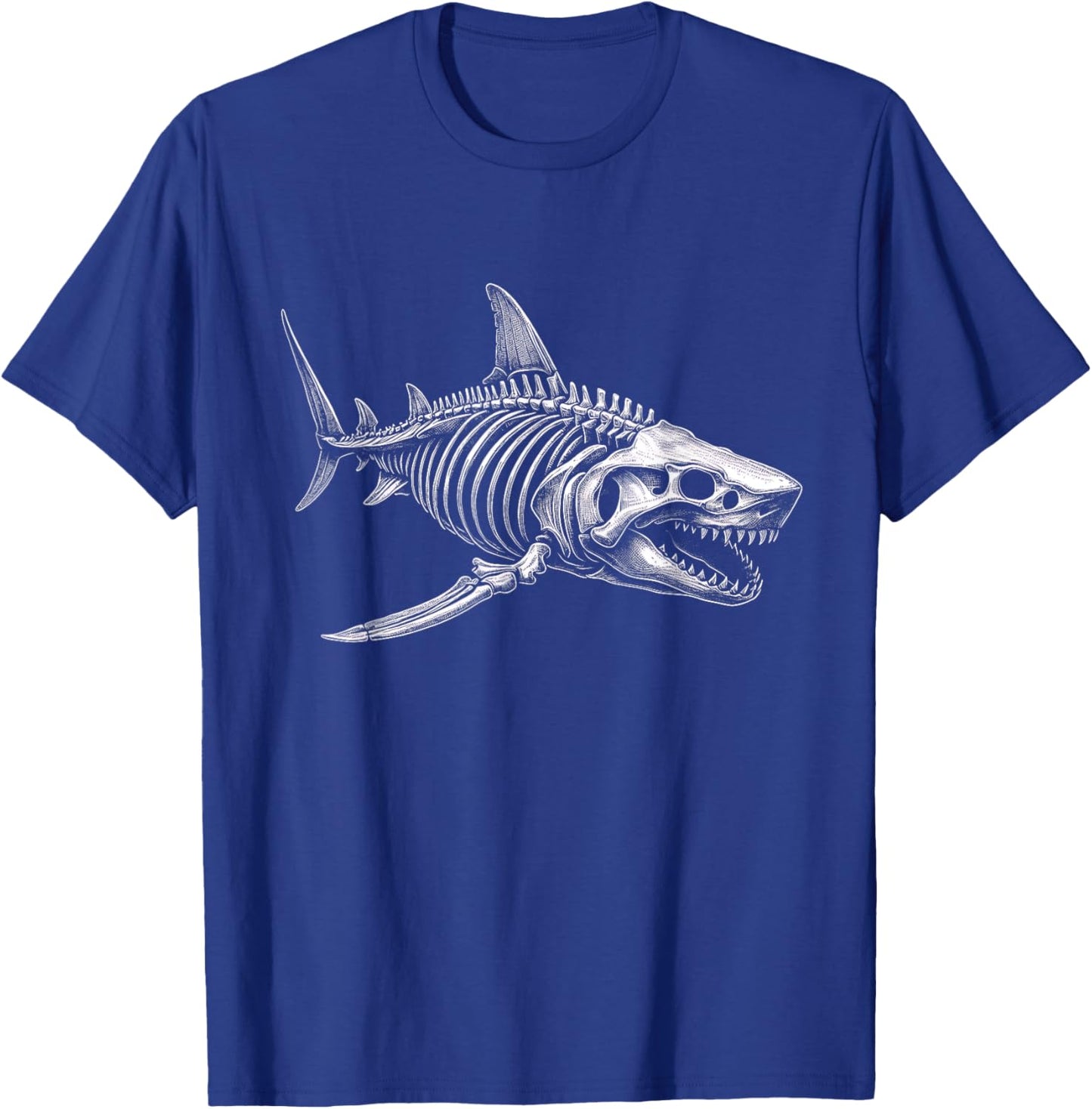 Shark Skeleton Graphic Art Design T-Shirt - T-Shirt | Royal