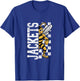Fierce Yellow Jacket Half Mascot Design T-Shirt - T-Shirt | Royal