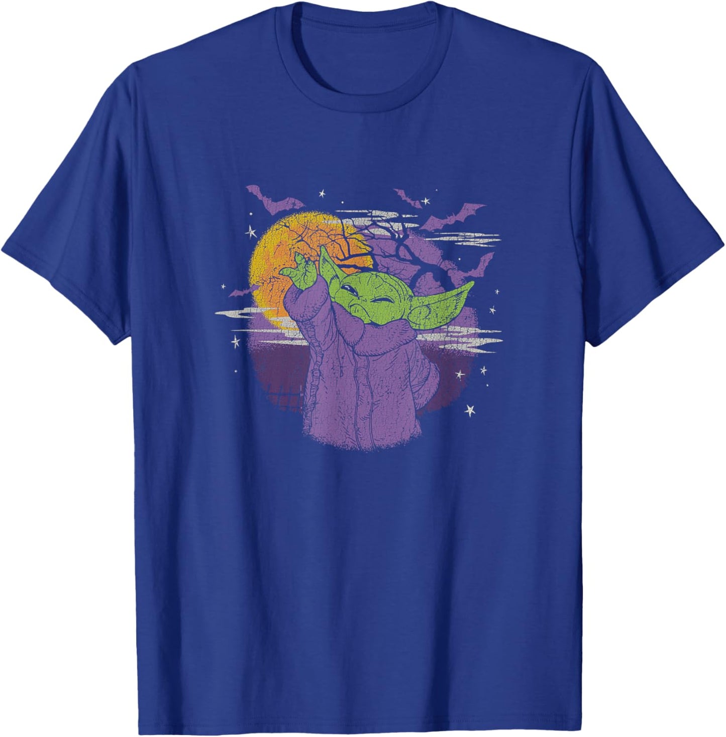 Star Wars: The Mandalorian Halloween Grogu Night Distressed T-Shirt - T-Shirt | Royal