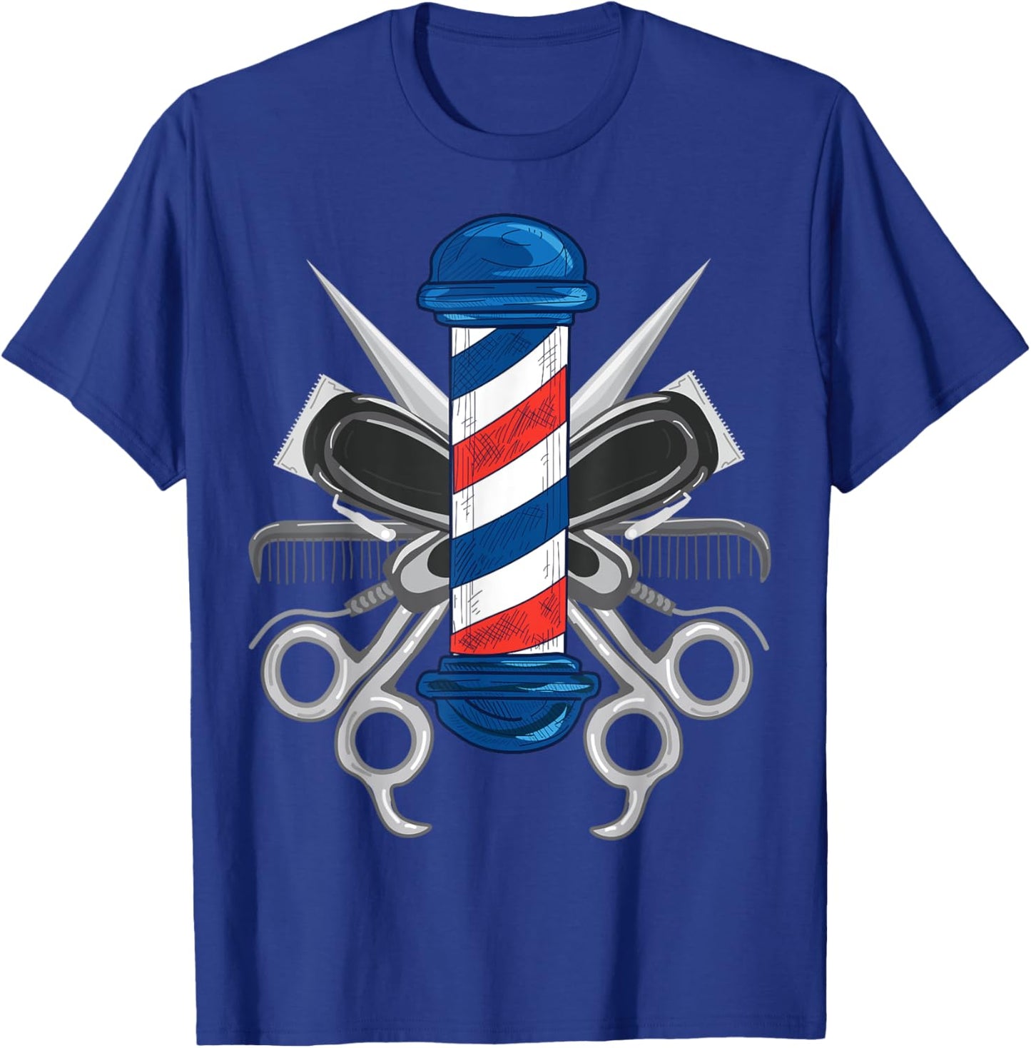 Barber Design Women Barber Pole Hairdresser Barber T-Shirt - T-Shirt | Royal