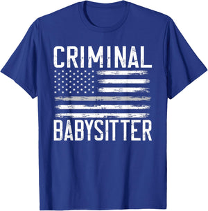 Correctional Officer Criminal Babysitter Thin Grey Line T-Shirt - T-Shirt | Royal