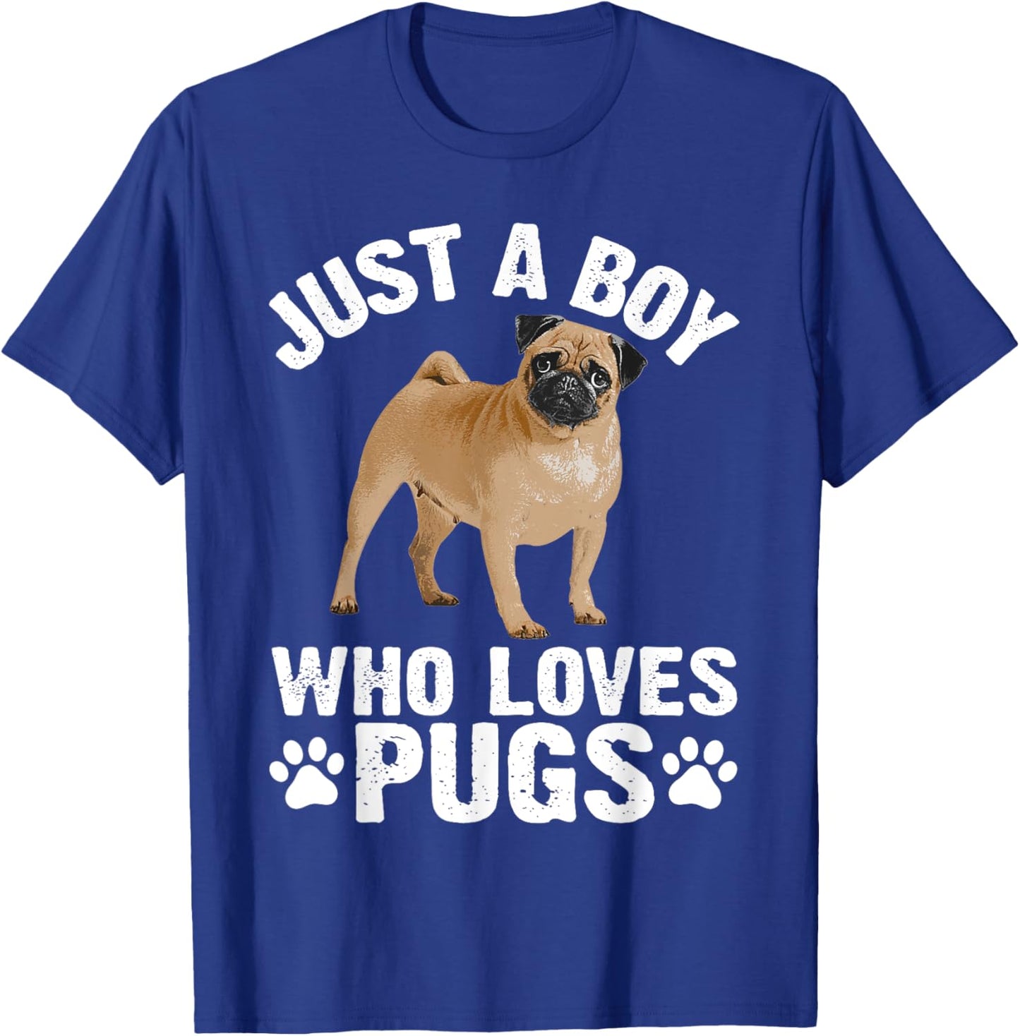 Funny Pug Design Boys Pet Dog Breed Puppy Pug Lovers T-Shirt - T-Shirt | Royal