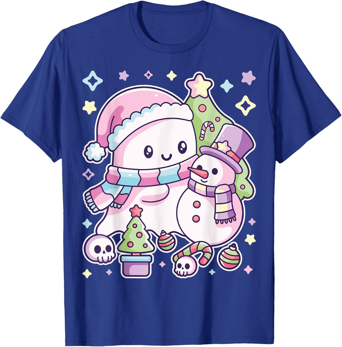 Christmas Ghost Lil Boo Xmas Girls Kids Toddler Pastel T-Shirt - T-Shirt | Royal