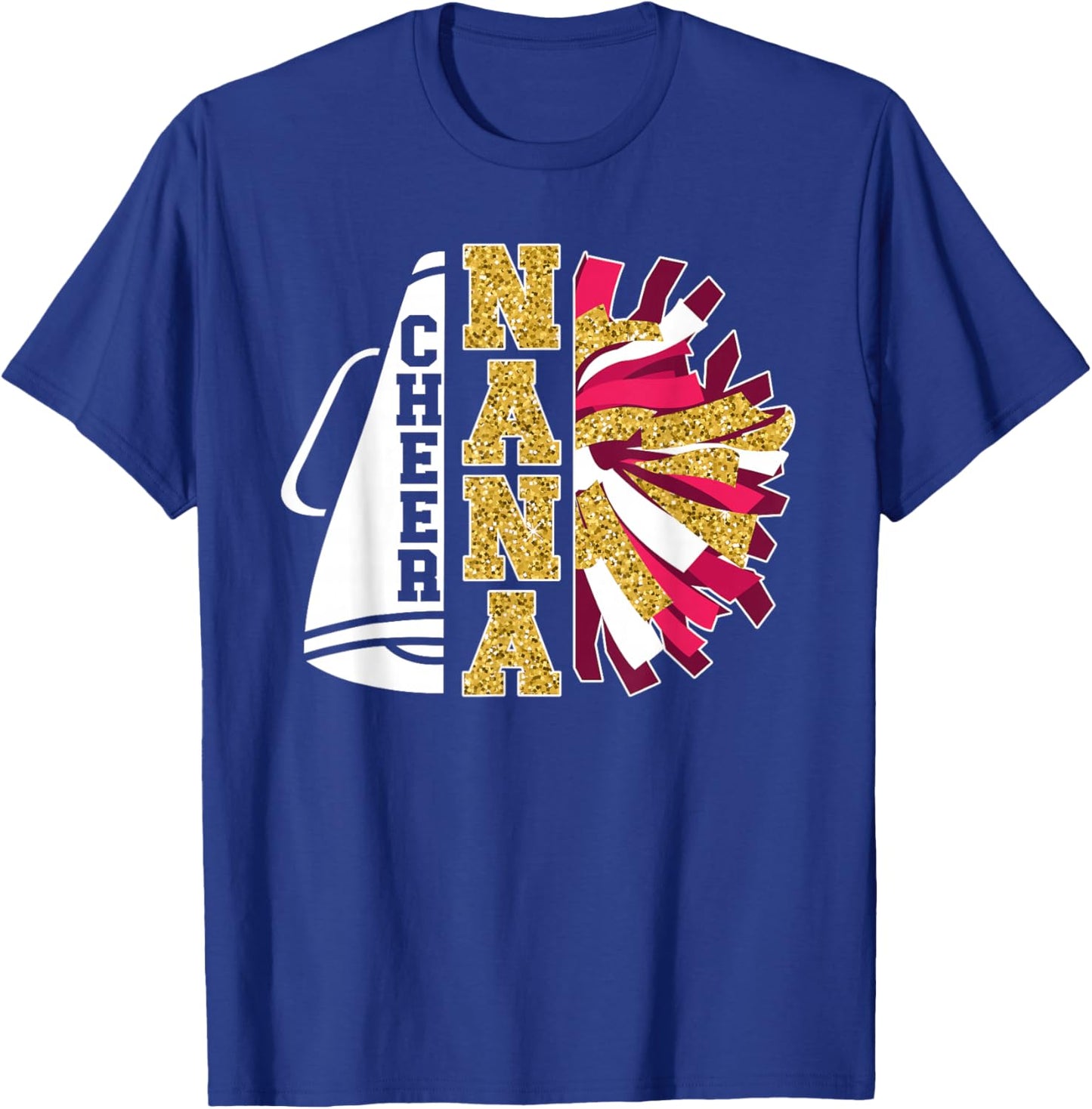 Cute Cheer Nana Of A Cheerleader Nana Grandma T-Shirt - T-Shirt | Royal