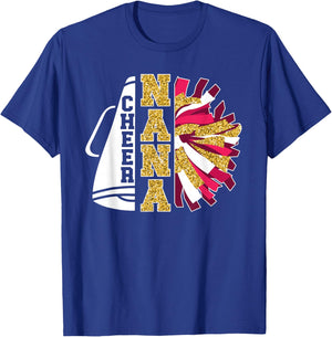 Cute Cheer Nana Of A Cheerleader Nana Grandma T-Shirt - T-Shirt | Royal