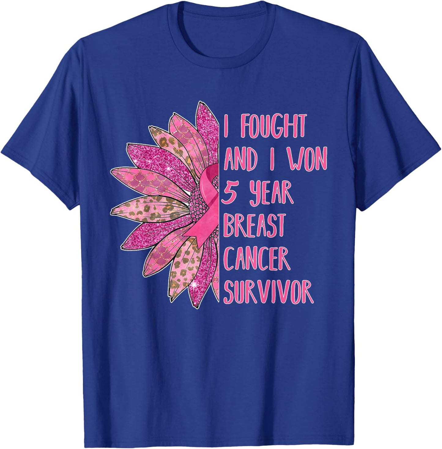 5 Years Breast Cancer Free Survivor T-Shirt - T-Shirt | Royal
