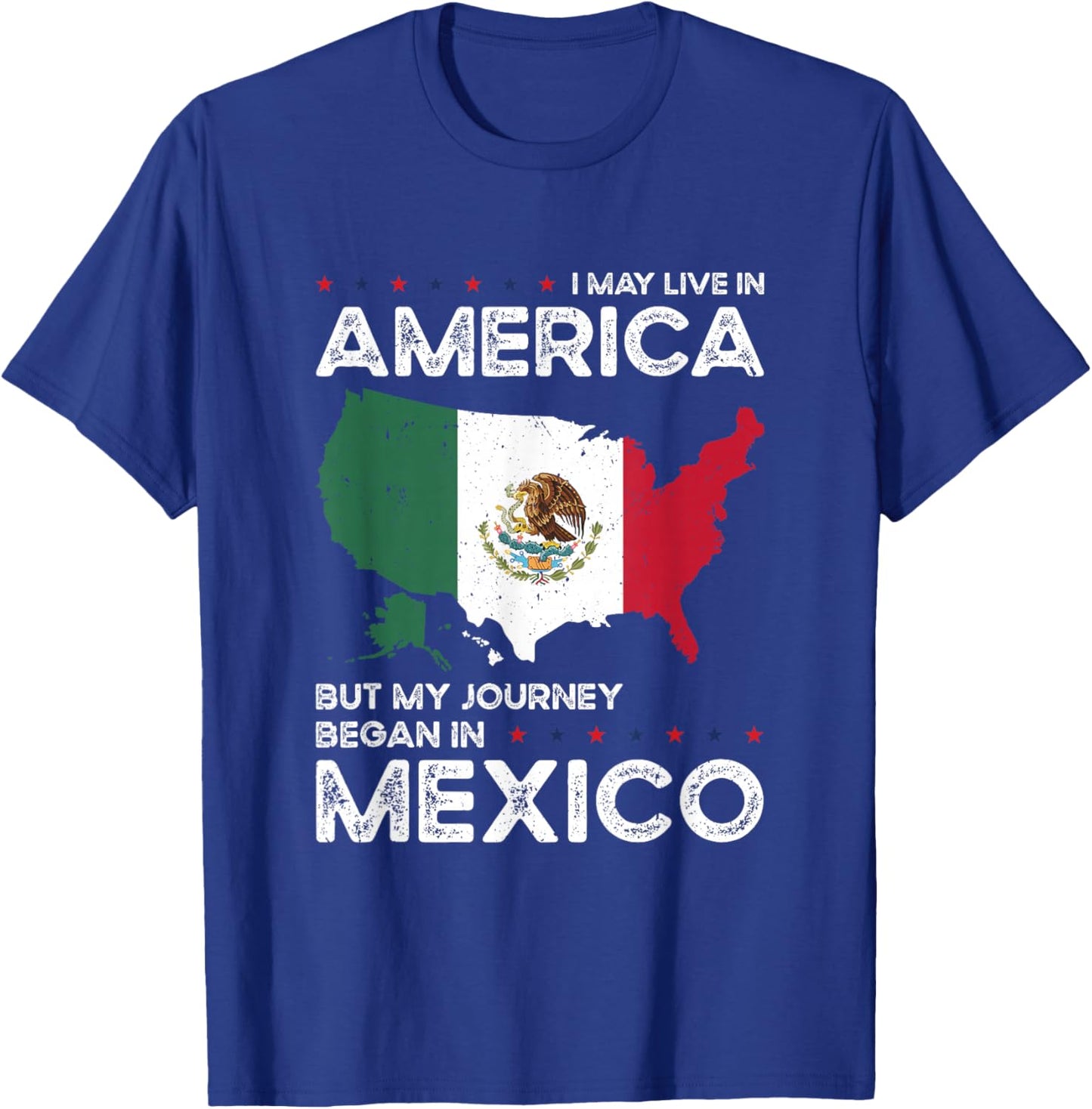 Mexican American Patriot USA Grown Mexico US Flag T-Shirt - T-Shirt | Royal
