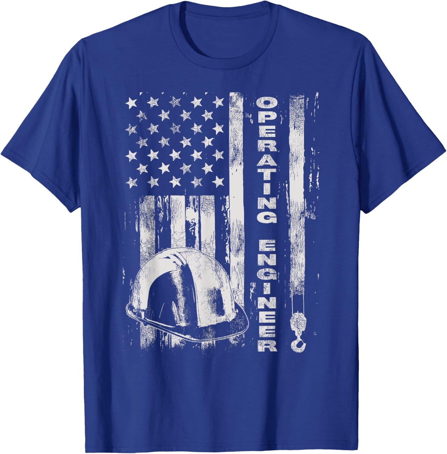 Vintage Operating Engineer American Flag T-Shirt - T-Shirt | Royal