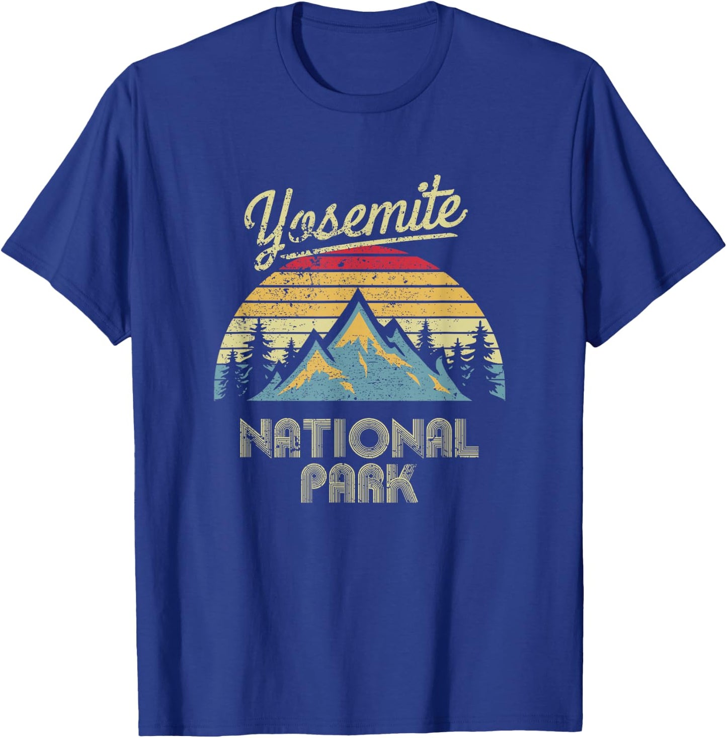 Vintage Retro Yosemite National Park Mountain T Shirt T-Shirt - T-Shirt | Royal