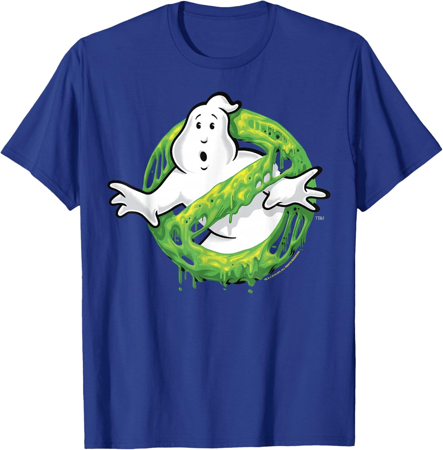 Ghostbusters Classic Slime Ghost Logo Graphic T-Shirt - T-Shirt | Royal