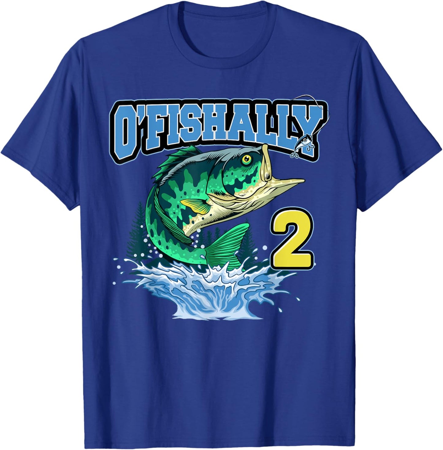 Retro O’Fishally 2 Fishing 2nd Bday 2 Years Old T-Shirt - T-Shirt | Royal