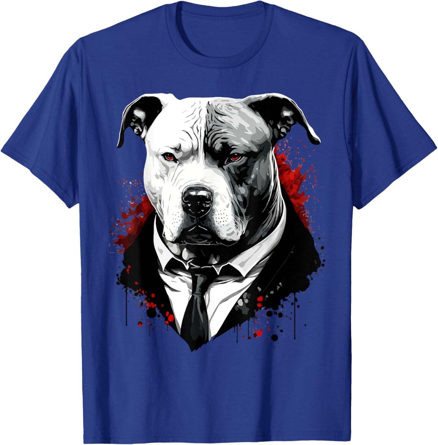 Pitbull Dog Gangster in Suit Funny Mob Boss Mafia-Themed Men Women Kids T-Shirt - T-Shirt | Royal