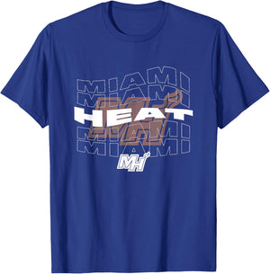 NBA Miami Heat Wave Outline Team Logo T-Shirt - T-Shirt | Royal