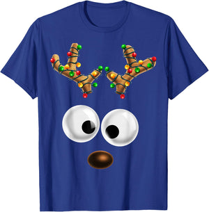 Matching Family Christmas Reindeer Face Christmas Gift Kids T-Shirt - T-Shirt | Royal