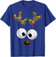 Matching Family Christmas Reindeer Face Christmas Gift Kids T-Shirt - T-Shirt | Royal