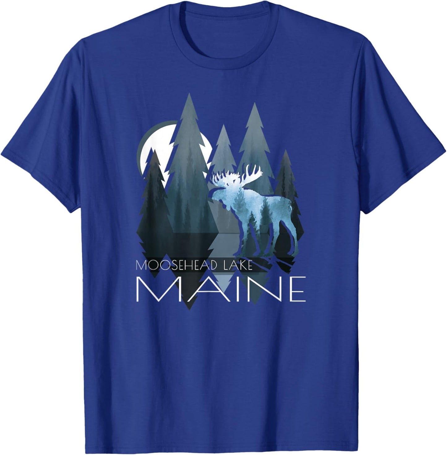 Maine - Moosehead Lake - Piscataquis - Moose In Forest T-Shirt - T-Shirt | Royal
